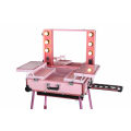 Professional Studio Makeup Rolling Case with Light Pink